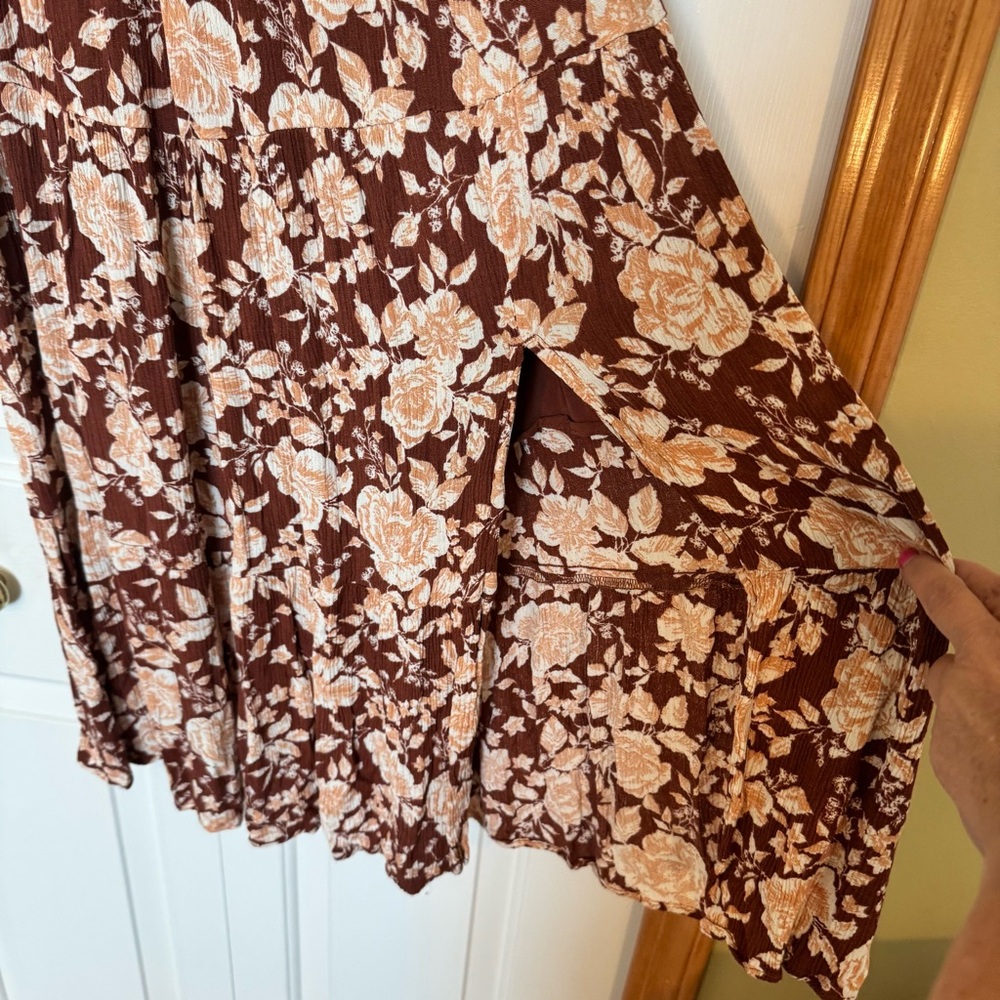 Abercrombie & Fitch Brown Floral Midi Dress - Picture 7 of 11